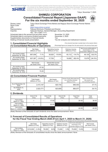 Thumbnail Shimizu Corporation Half-year Report 2026-h1