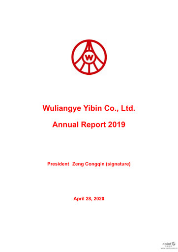 Thumbnail Wuliangye Yibin Annual Report 2019