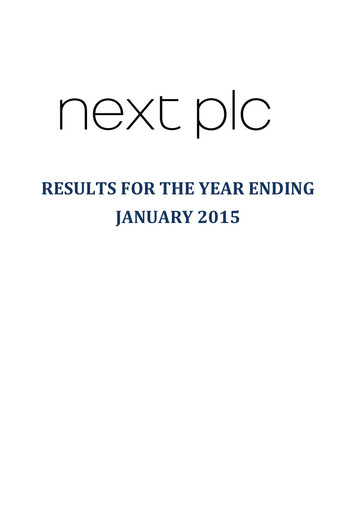 Thumbnail Next plc
 Financial Report 2014-2015