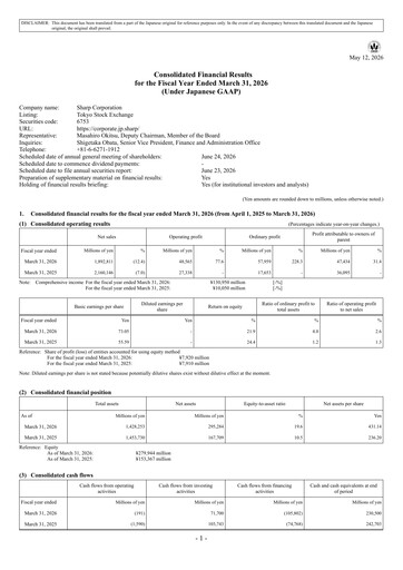 Miniature Sharp Corporation Rapport financier 2025-2026