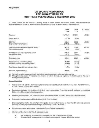 Thumbnail JD Sports Fashion

 Financial Report 2019