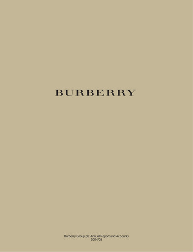 Miniature Burberry Rapport annuel 2004-2005