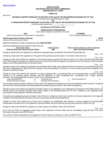 Thumbnail Union Pacific Corporation Annual Report 2023