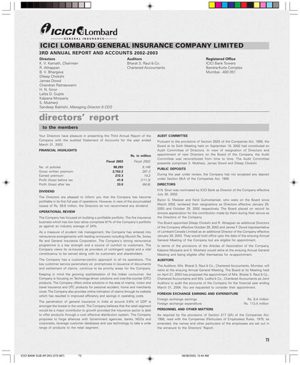 Vorschaubild ICICI Lombard Jahresbericht 2002-2003