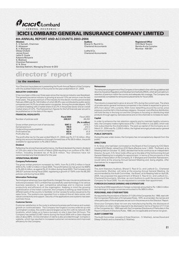Vorschaubild ICICI Lombard Jahresbericht 2003-2004