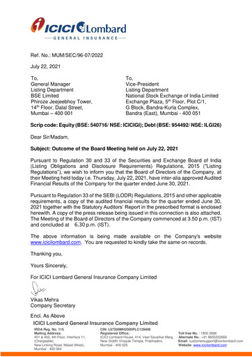 Thumbnail ICICI Lombard Quarterly Report 2021-q1