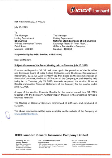 Thumbnail ICICI Lombard Quarterly Report 2025-q1