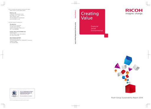 Thumbnail Ricoh Company Sustainability Report 2014