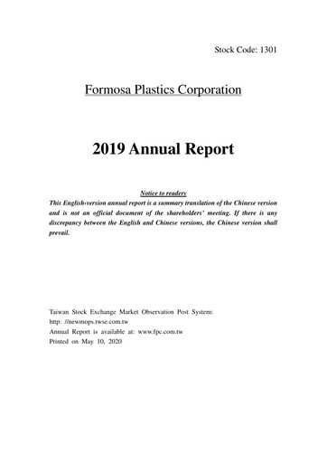 Thumbnail Formosa Plastics Annual Report 2019
