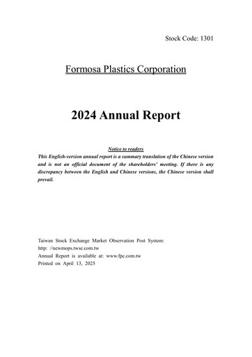 Thumbnail Formosa Plastics Annual Report 2024