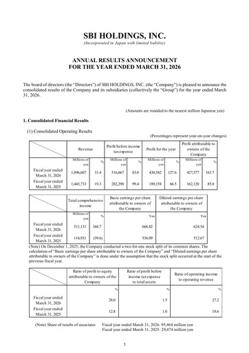 Thumbnail SBI Holdings Financial Report 2026