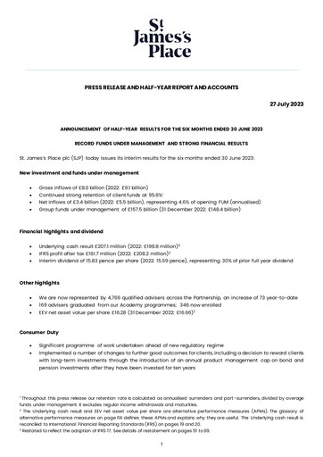 Vorschaubild St. James's Place Halbjahresbericht 2023-h1