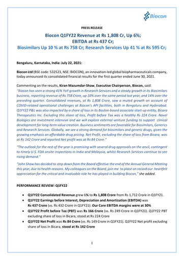 Thumbnail Biocon Quarterly Report 2021-q1