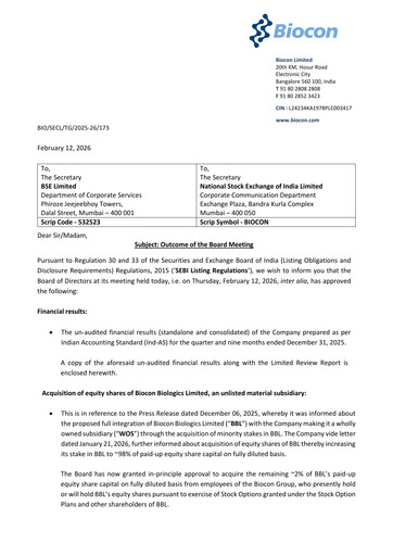 Thumbnail Biocon Quarterly Report 2025-q3