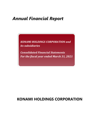 Thumbnail Konami Holdings Financial Statement fy2021