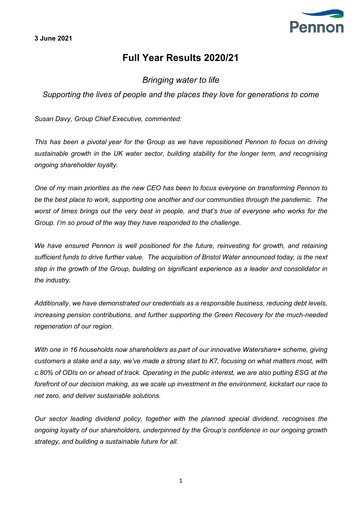 Thumbnail Pennon Group Financial Report 2021