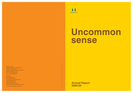 Miniature Marico
 Rapport annuel 2008-2009