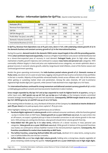 Thumbnail Marico
 Quarterly Report 2023-q2
