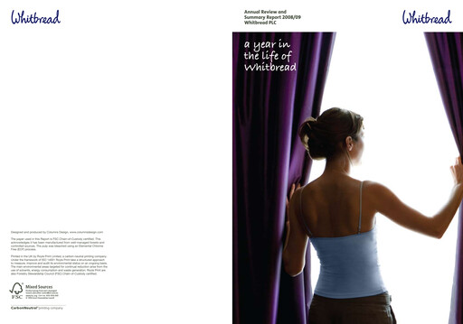 Thumbnail Whitbread Annual Report 2008-2009