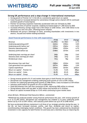 Thumbnail Whitbread Financial Report 2017-2018