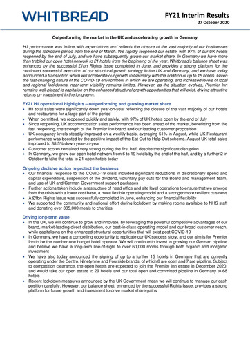 Thumbnail Whitbread Half-year Report 2020-2021-h1