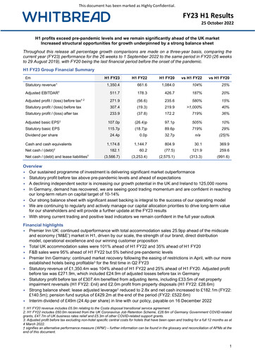 Thumbnail Whitbread Half-year Report 2022-2023-h1