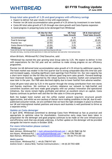 Thumbnail Whitbread Quarterly Report 2018-2019-q1