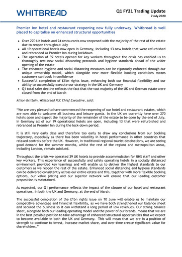 Thumbnail Whitbread Quarterly Report 2020-2021-q1