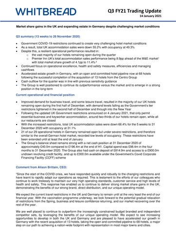 Thumbnail Whitbread Quarterly Report 2020-2021-q3