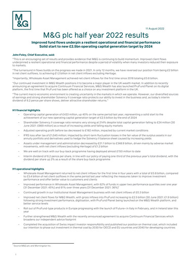 Thumbnail M&G plc Half-year Report 2022-h1