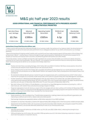 Thumbnail M&G plc Half-year Report 2023-h1