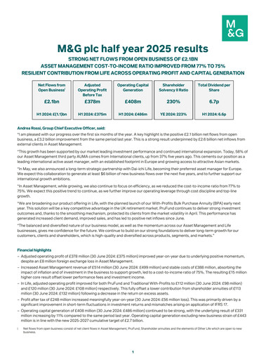 Thumbnail M&G plc Half-year Report 2025-h1