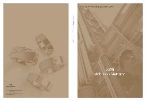 Thumbnail Johnson Matthey Annual Report 2002-2003