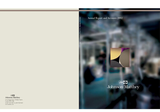 Thumbnail Johnson Matthey Annual Report 2002