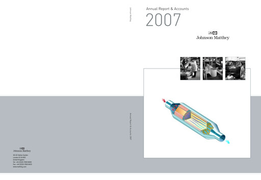 Thumbnail Johnson Matthey Annual Report 2007