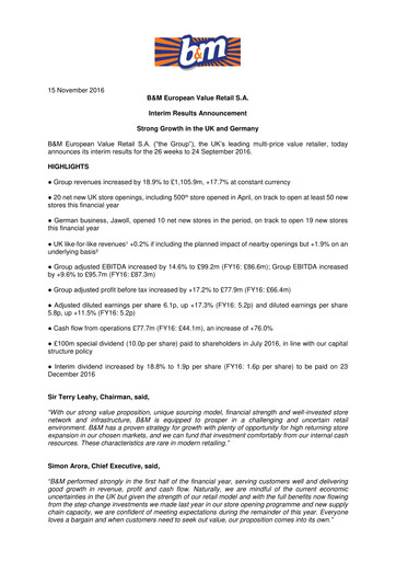 Thumbnail B&M European Value Retail Half-year Report 2017-h1
