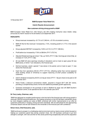 Thumbnail B&M European Value Retail Half-year Report 2018-h1