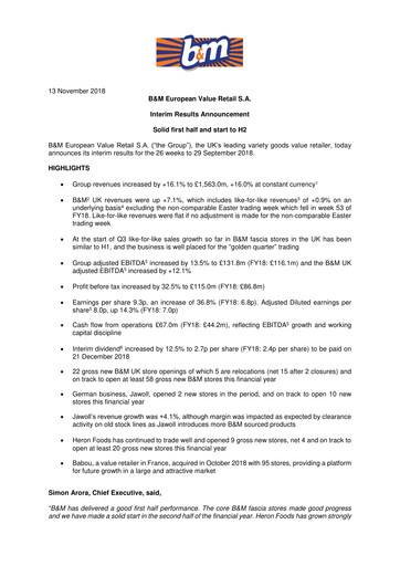 Thumbnail B&M European Value Retail Half-year Report 2019-h1