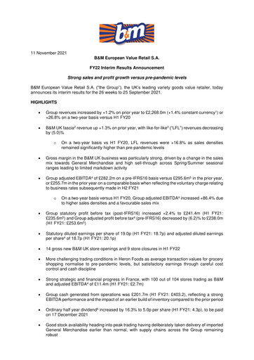 Thumbnail B&M European Value Retail Half-year Report 2022-h1