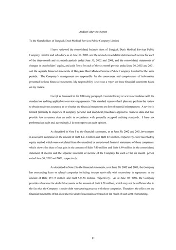 Vorschaubild Bangkok Dusit Medical Services (BDMS) Halbjahresbericht 2002-h1