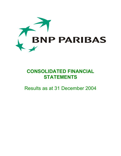 Thumbnail BNP Paribas Financial Statement 2004