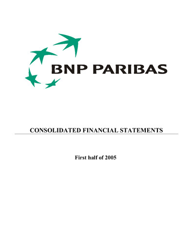 Thumbnail BNP Paribas Financial Statement 2005-h1