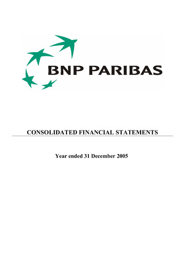 Thumbnail BNP Paribas Financial Statement 2005