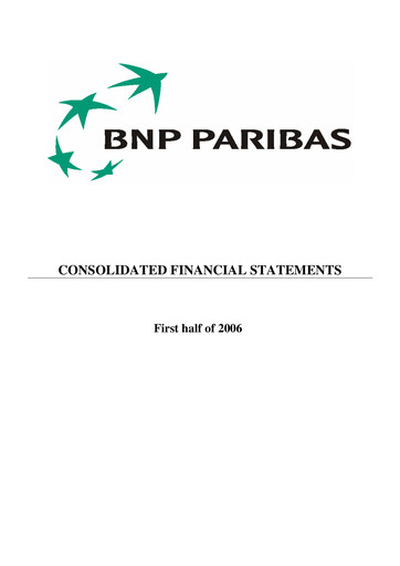 Thumbnail BNP Paribas Financial Statement 2006-h1