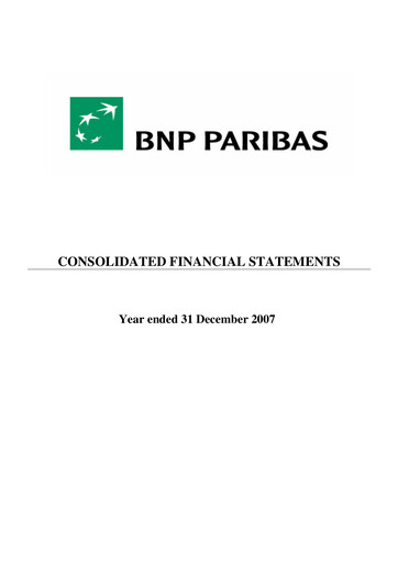 Thumbnail BNP Paribas Financial Statement 2007