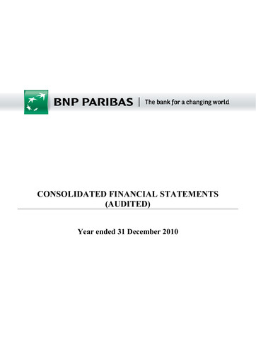 Thumbnail BNP Paribas Financial Statement 2010