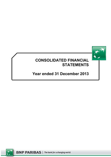 Thumbnail BNP Paribas Financial Statement 2013
