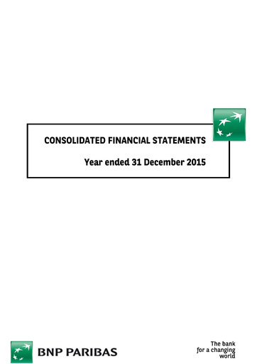 Thumbnail BNP Paribas Financial Statement 2015