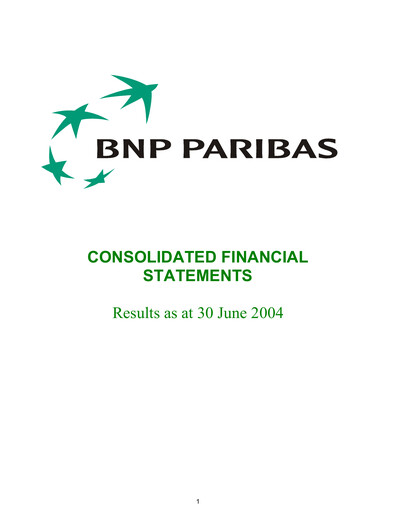Thumbnail BNP Paribas Half-year Report 2004-h1