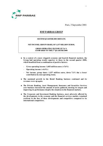 Thumbnail BNP Paribas Quarterly Report 2001-q2